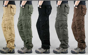 Clothing Fashion: Cargo Pants Outdoor Solid Color Trousers Hiking Work Pants