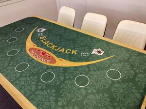 Toy 1: Poker Table Mat 7 Players Blackjack Poker Mat 180cm *90 Anti-Slip Rubber