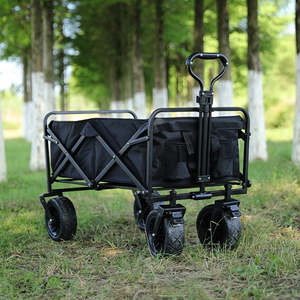 Foldable Outdoor Trolley Picnic Camping Cart 360° Rotating Wheels