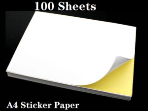 Business Supplies: 100 sheets matte white labels self adhesive sticky a4 printer paper
