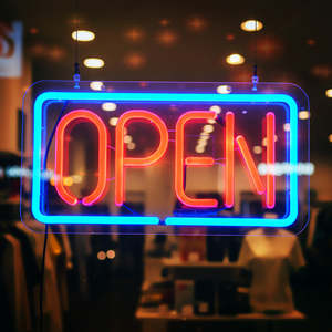 OPEN Neon Sign LED Tube Handmade Visual Artwork Bar Pub Club Wall Decor Light