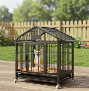 60cm Medium Dog Crate Dog Kennel Dog Kennel Heavy Duty Metal Tube