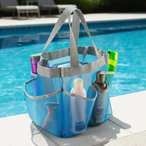 Quick Dry Shower Swimming Tote, Portable 7-Pocket Organizer