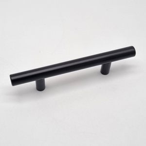 Clearance Zone: T Bar Handle [Arrondi] – Satin Black, CC = 76mm [CLEARANCE]