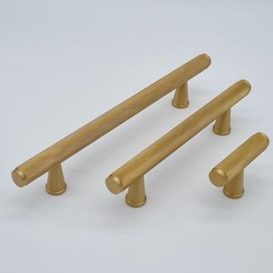 Solid Brass Knurled T Bar Knobs [Moleté]