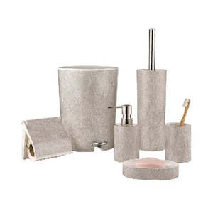 Bathroom Set: Bathroom 6pc Set Beige & Gold 230000