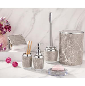 Cream & Gold Round Marble Bathroom 7pc Set 202400