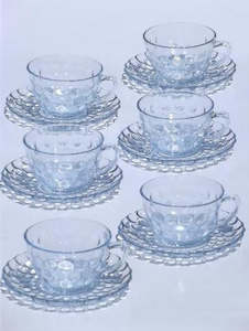 Glass and Saucer 6pc Set