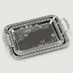 2PC Serving Tray Silver CHCH