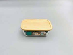 Glass Food Container with Wooden Lid BXH007