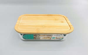 Glass Food Container with Wooden Lid 1500ml BXH001