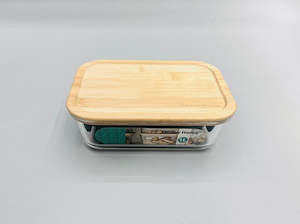 Glass Food Container with Wooden Lid 1000ml BXH003