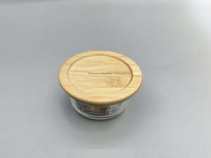 Glass Food Container with Wooden Lid 210ml BXH013