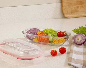 Food Storage Containers: Oval Glass Container 500mL 200535