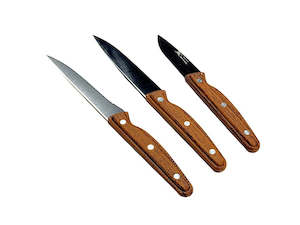 Knives Blocks: Wooden Handle Knife 3pc 726-8