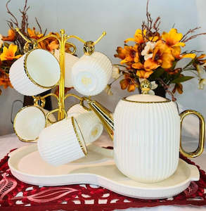 Dessert Stand: Tea Pot & 6 Cup Set JD8761-L1
