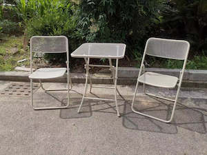 Outdoor Furniture: Foldable Outdoor Table & Chairs 3pc Set JHA-90318B