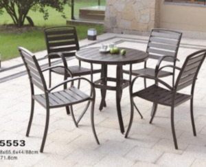 Outdoor Furniture: Outdoor Round Table & 4pc Chairs Set JHA-5553