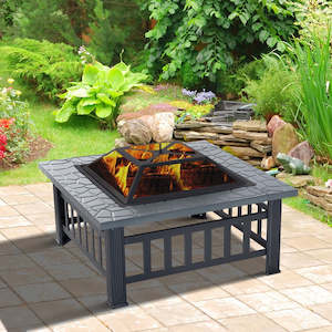 Outdoor Furniture: Square Fire Pit BBQ 15008