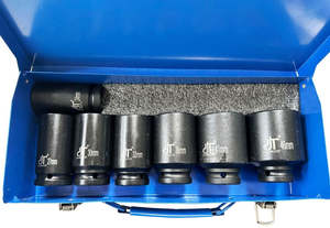 Tools: Black Impact Socket 7pc 1" DR DT0911 24-46mm A-11