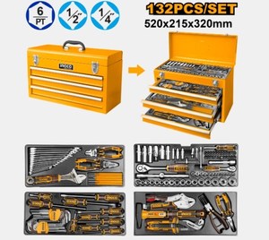 Tools: Tool Chest Box 132pc HTCS221321