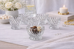 Glassware: Glass Dessert Bowl 6pc TG1080-4B/L6