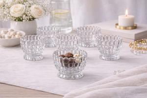 Glassware: Glass Dessert Bowl 6pc TG1080-4A/L6