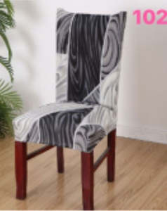 Chair Cover Gray Line Pattern