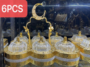 Dining Entertaining: 6 Section Dry Fruit Tray Gold E1035