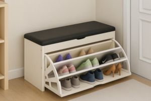 Shoe Cabinet White & Black HXD001432