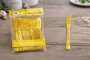 Gold Disposable Knifes 50pc