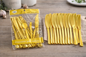 Gold Disposable Knife 24pc