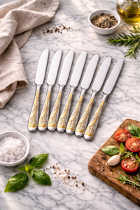 Knife Silver & Gold 6pc DB07