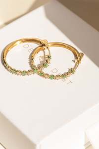 Classic Collection: Emerald & Diamond Crown Hoops