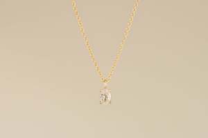 Classic 4 Claw Oval Diamond Necklace