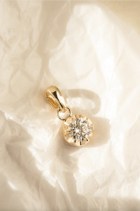 All Necklaces: Côte d'Or Round Lab Diamond Pendant