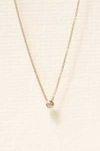 Petite Diamond Bezel Necklace