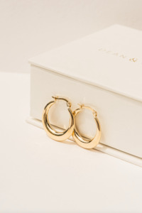 Fine Lines Collection: Crescent Hoop Earrings
