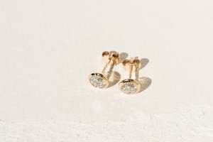 All Earrings: Bezel Set Lab Diamond Studs 1.0ct