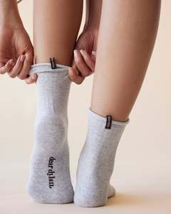 Roulé Socks - Blanc / Grey Marle - Two Pairs