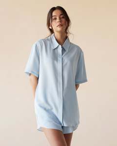 Tops: Dylan Short Sleeve Shirt - Mist