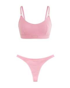 Peony Crop Bralette and Thong Set