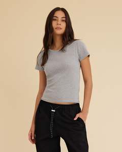 Baby Tee - Grey Marle