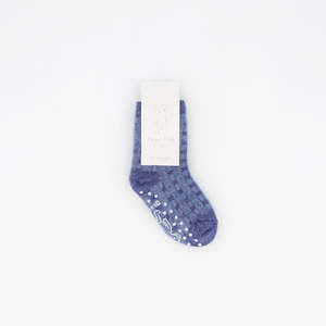 Periwinkle Check Merino Socks