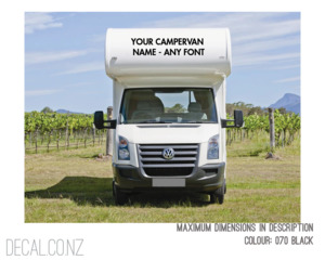 Custom Campervan / Motorhome Name Text 400x200mm - Decal.co.nz