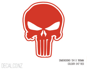 Punisher Skull Outlined - Decal.co.nz