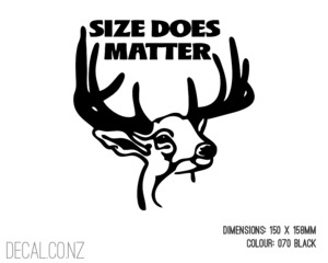 Products: Size Does Matter Deer Head - Decal.co.nz