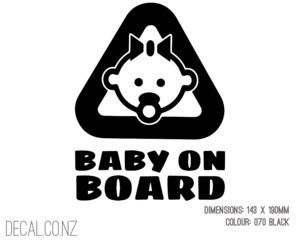 Products: Baby on Board with Dummy - Decal.co.nz