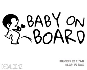 Cute Peeing Baby on Board - Decal.co.nz