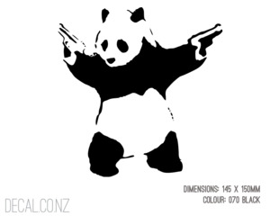Panda Bear With Pistols - Decal.co.nz